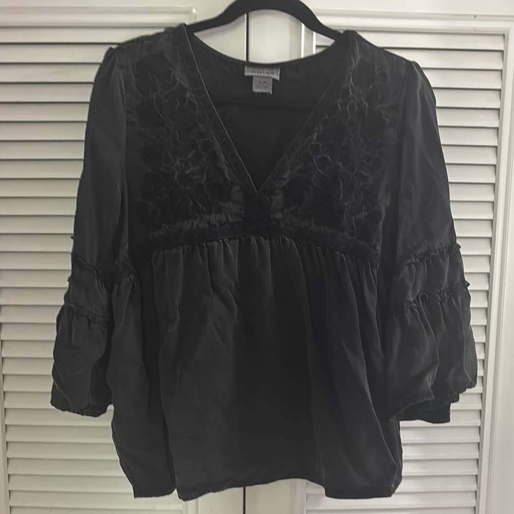 Ariat Black Embellished 3/4 Sleeve Blouse